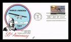 DR JIM STAMPS US COVER LINDBERGH FLIGHT 50TH ANNIVERSARY FDC SPECTRUM CACHET