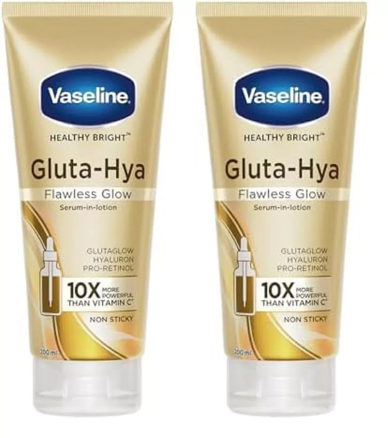 Vaseline Gluta-Hya Flawless Glow Lotion for Face & Body 200ml Twin Pack with Free Shipping