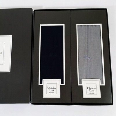 Christian Dior Monsieur Men's Socks 2-Pair Set Navy Gray