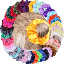 32 Colors Korean Scrunchie Satin Elastic Hair Bands Solid Color Women Girls Head