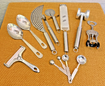 Edelstahl Küchenutensilien Set 10-teilig Restposten Kochutensilien