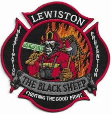Lewiston Investigation/Prevention "Black Sheep", ME (4.25" x 4.25") fire patch