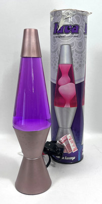 lava lamp 14'' purple liquid lava rose base and cap