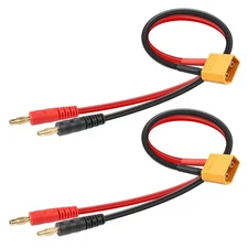 14AWG XT60 to Banana Connector 2PCS 1FT 30CM XT60 Male Plug to 4mm Banana Male