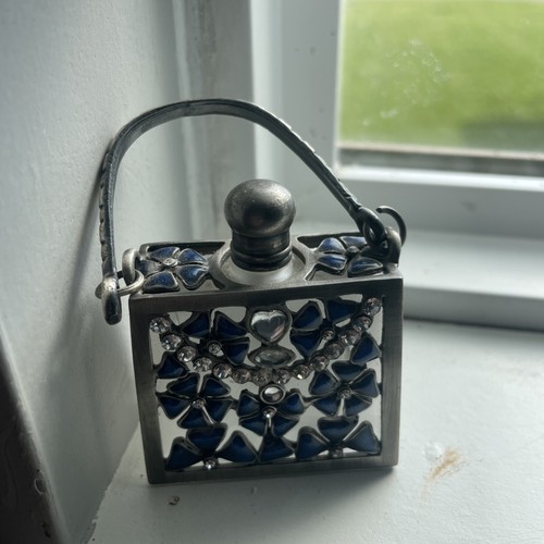 Decanter profumo borsa gioiello borsetta fiori bottiglie fantasia vetro cristallo regalo nuovo - Foto 2 di 9
