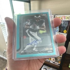  A.J. Brown COLOR MATCH Auto TOPPS CHROME TEAL /199