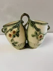 Weller Ware Vintage Pottery Double Bud Vase Floral Pattern Double Vessel Ceramic