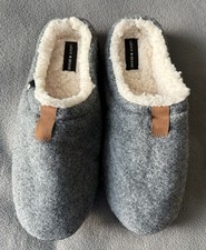 Lucky Brand Gray Slip-On Slippers Faux Fur Lined Closed Toe Size L