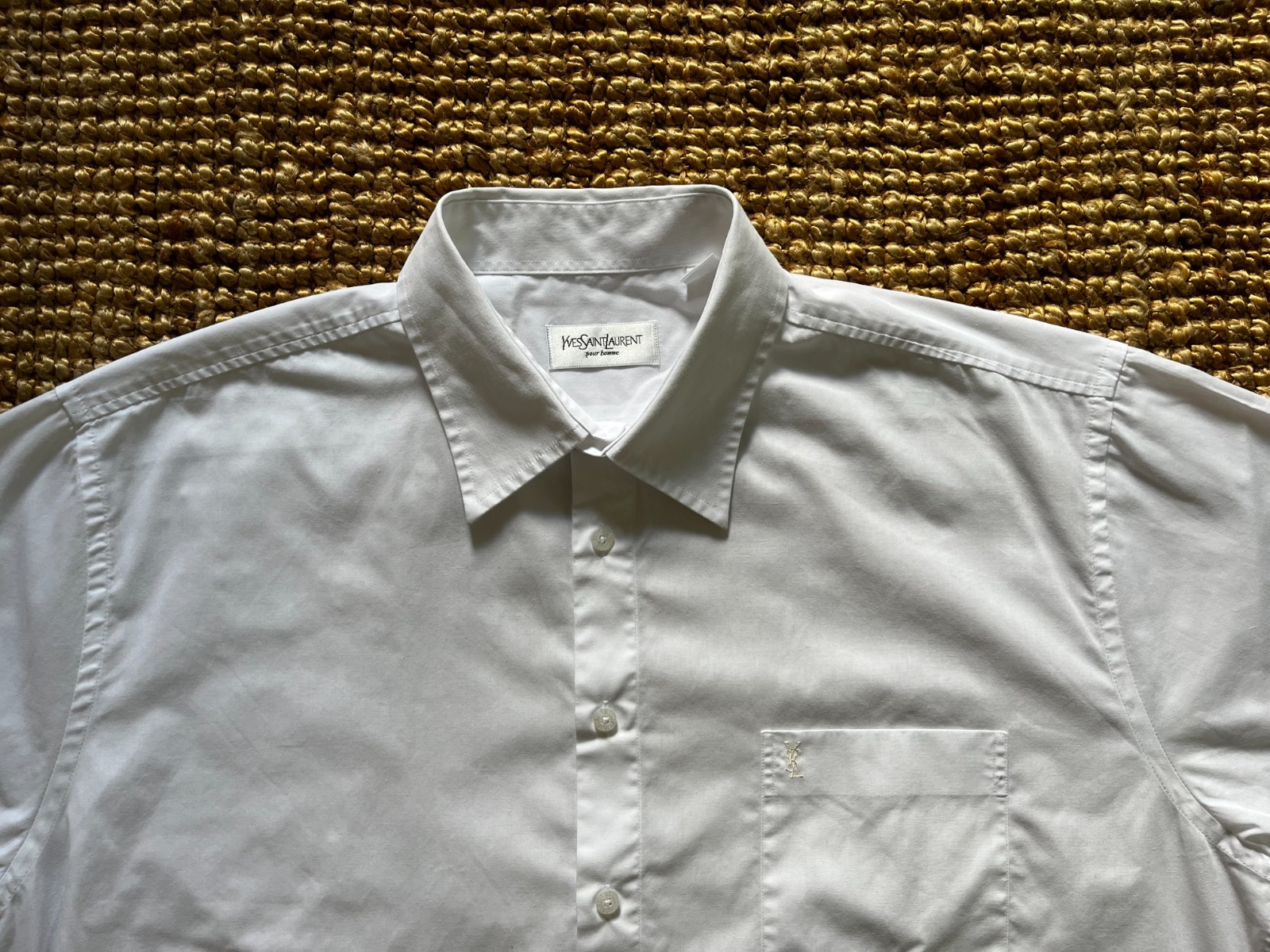 Camicia Yves Saint Laurent Pour Homme taglia XL (L) bianca dandy mod YSL