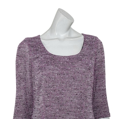 MARGI KENT Scoop Neck Tunic Blouse Heathered Purple Small - Medium - Picture 7 of 8