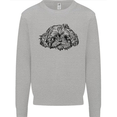 Shih Tzu Zeichnung Hunde Herren Sweatshirt Pullover