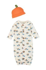 Mud Pie H4 Baby Boy Truck Take-Me-Home Gift Set Gown and Cap 0-3mo 10800065