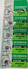 377 SEIKO/SEIZAIKEN 5PACK SILVER OX. 1.55V SR626SW GREAT EXP 2032 FREE SHIP