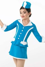 Dance Costume Weissman 10145 Medium Adult Blue Dress Jazz Tap Jet Set