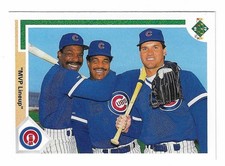 1991 Upper Deck MVP LINEUP Andre Dawson George Bell Ryne Sandberg Cubs card 725