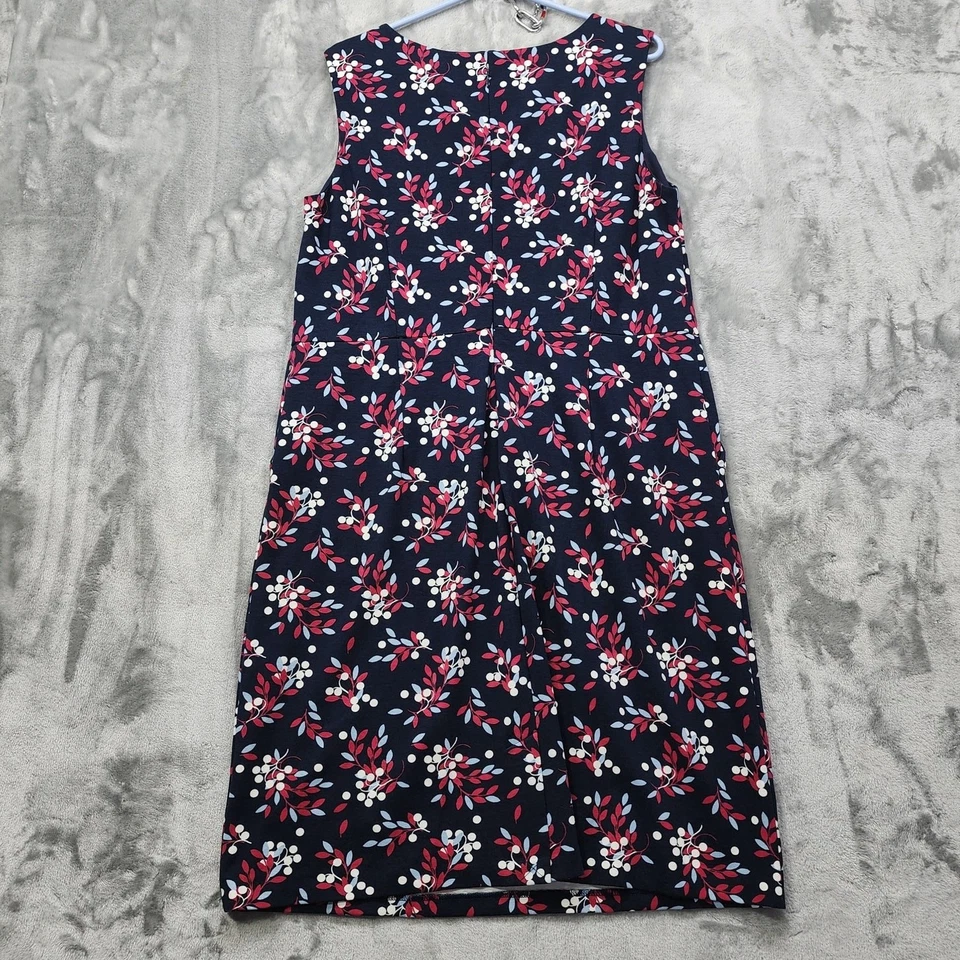 Lands End Dress Womens 16W Blue Pink Floral Sleeveless Ponte Knit Sheath Stretch - Image 3 of 4