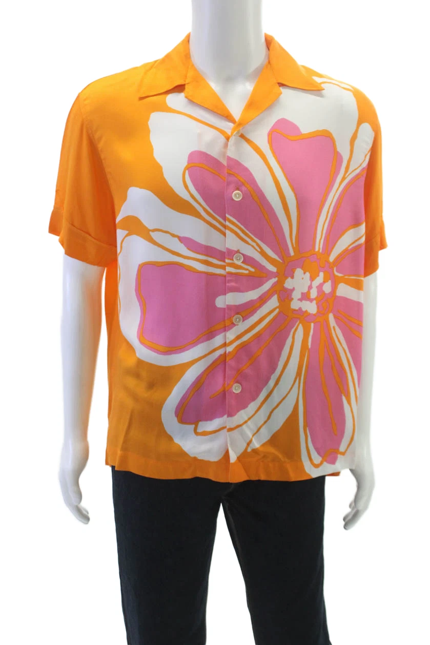 Zara Mens Floral Print Button Down Shirt Orange Pink Size Small
Opens in a new window or tab