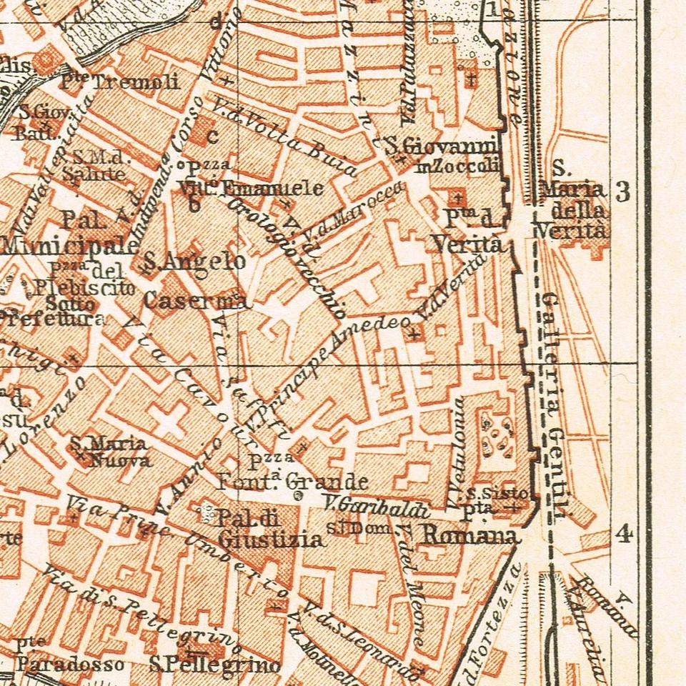 Mapa Viterbo 1930 Original Vintage Italia Toscana Foto 2 de 4