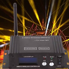2.4G Wireless DMX512 Controller Transmitter Receiver LCD Adjustable Power