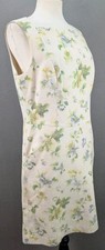 Anne Klein Sleeveless Floral Dress Lined Square Neck Back Zip Boho USA Size 12