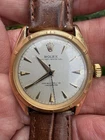 Rare Rolex Chronometer 18K Yellow Gold 6085 Waffle Dial Vintage Watch Runs Fine