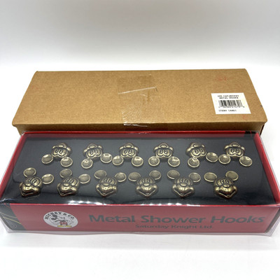 Disney Mickey Mouse Shower Curtain Hooks Metal Gold Color 12 Pc Saturday Knight