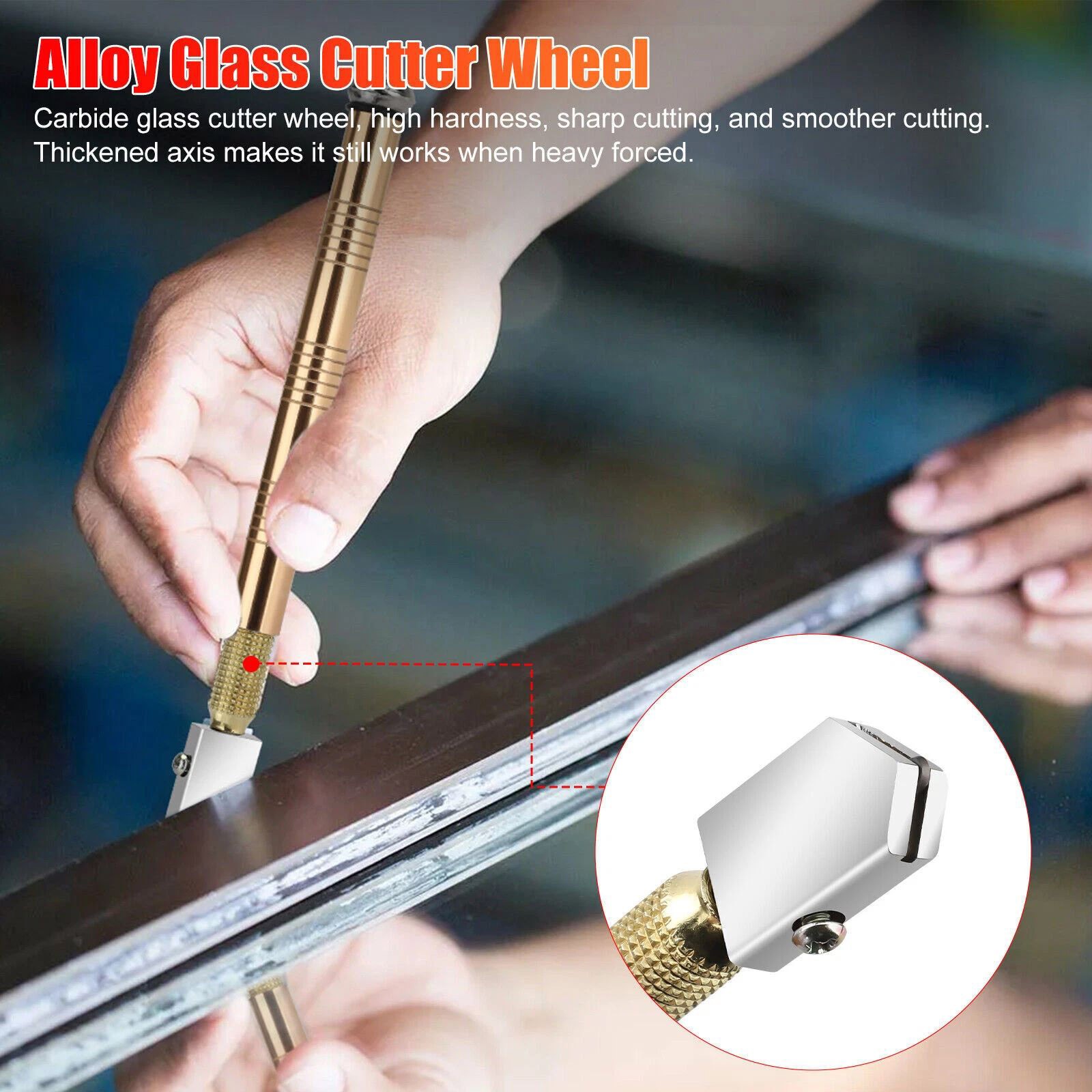 4pcs 15.5cm Professional Diamond Glass Cutter With Ergonomic and Non-slip Handle