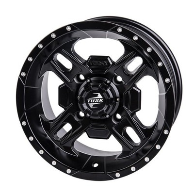 4/156 Tusk Beartooth Wheel 12x7 4.0 + 3.0 Matte Black For Yamaha WARRIOR 350