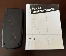 Texas Instruments TI-89 Graphing Calculator Tested & Works With Cover  & Manual