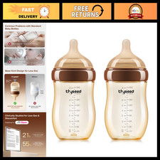 Anti-Colic Baby Bottle Set, 8 oz Medium Fast Flow Nipple for Breastfed Babies, 2