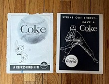 Publicité originale de baseball Coca-Cola 1959 Los Angeles Dodgers "Strike Out Thirst" 