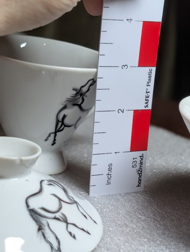 Jingdezhen Porcelain Xie Ji Handpainted Horse ANTIQUE Cream & Sugar Set Signed - Picture 17 of 19