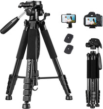74  Camera Tripod, Tripod for Camera and Phone, Aluminum Professional Tripod Sta