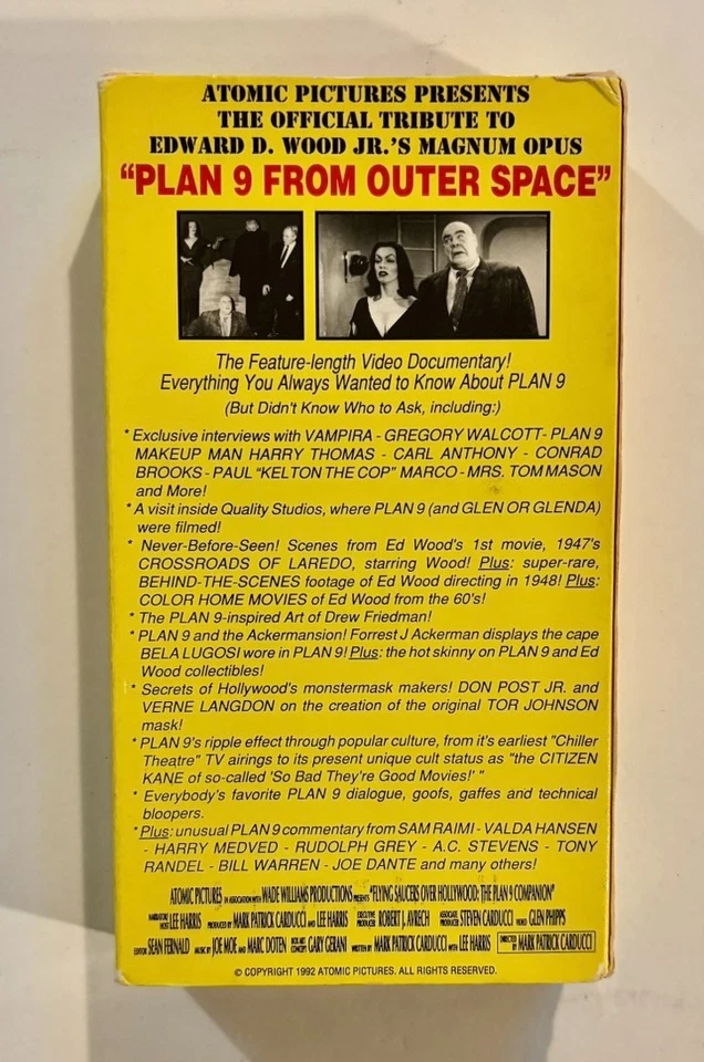 Flying Saucers Over Hollywood VHS, Plan 9 Companion, Rare, Horror, Ed Wood - Image 3 of 4