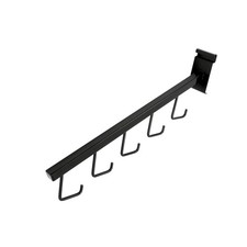SSWBasics 5-J-Hook Waterfall Black Faceout for Wire Grid and Grid Wall - Pack