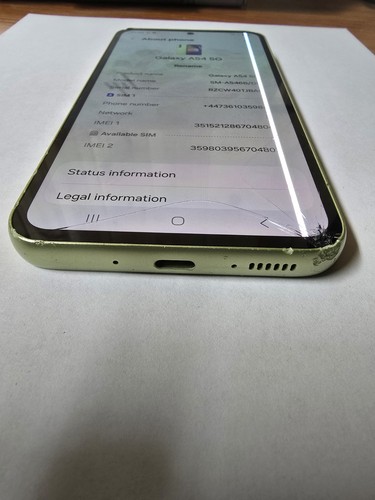Samsung Galaxy A54 5G Smartphone , 8GB RAM, 256GB Unlocked display cracked - Picture 7 of 8