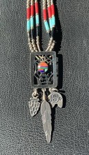 Sterling Southwestern Style Beaded Necklace