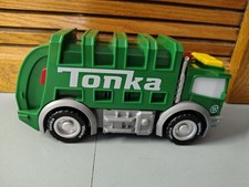 Tonka Mighty Force Green Garbage Truck With Lights  Sounds Lighted Cab