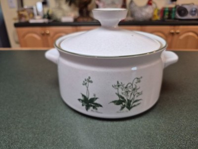 RARE Noritake Stoneware Green Mountain Flowers Casserole 10'' x 8'' x 6.5'' tall