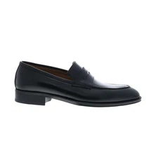 Pastori by Di Bianco Titus Nappa Mens Black Loafers & Slip Ons Penny Shoes