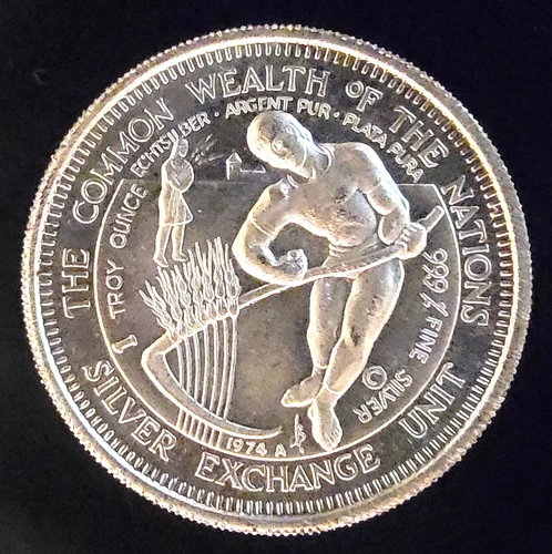 Common Wealth Of Nations Exchange Unit World Bullion-0.999 Silver 1 Oz Art Coin