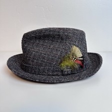 Vintage Stetson Harris Tweed Hat - Hand Woven 100 Scottish Wool - USA - Medium