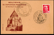 712+ FDC  CARTE 1er JOUR   SOUVENIR  EXPOSITION PHILATELIQUE  DE  PROVINS