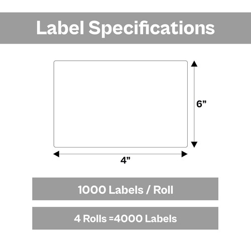 Etiquetas de codificación de colores de envío de transferencia térmica amarillo brillante de 4" x 6" 4 rollos - Imagen 3 de 6