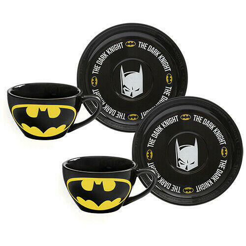 DC Comics Batman Teacups and Saucers Set of 2 - The Dark Knight - Licensed - Picture 1 of 1