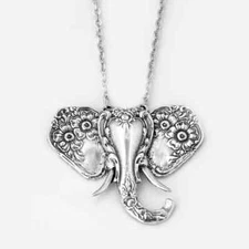 Elegant Elephant Bohemian Pendant Women Necklace Silver Plated New, Africa, Asia