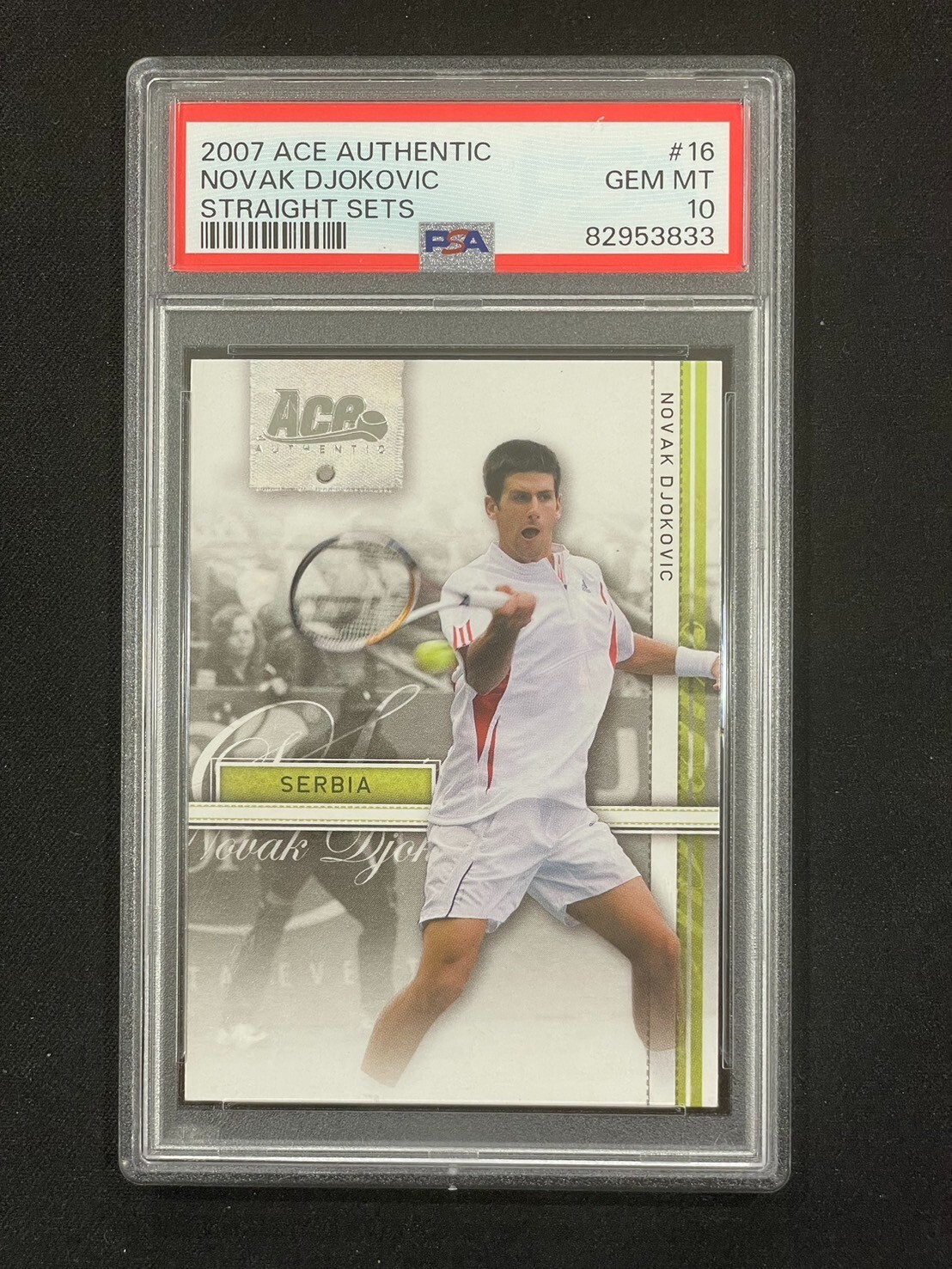 Novak Djokovic 2007 Ace Authentic Straight Sets #16 Base Price
