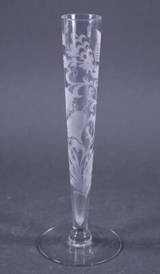 Vtg Tiffin US Glass Fuchsia Bud Vase 8''