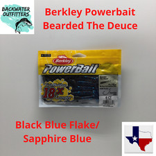Berkley PowerBait Bearded The Deuce 4" Black Blue Fleck/Sapphire Blue 6pcs