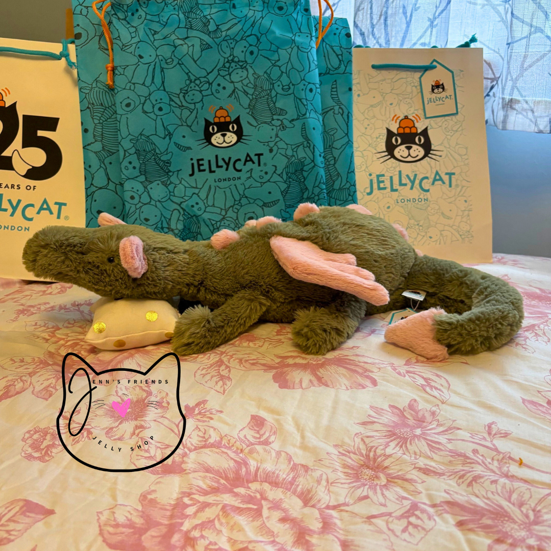 AUTHENTIC Jellycat MALACHY DRAGON Large with Dustbag New BNWT
